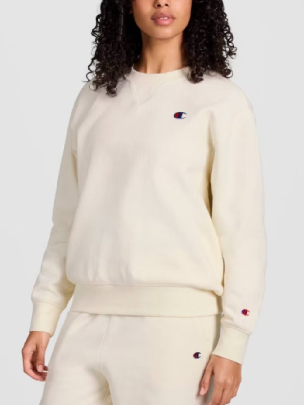 Champion Iconic Crew Unbleached Cotton Large Standard Cream Size Large NWT